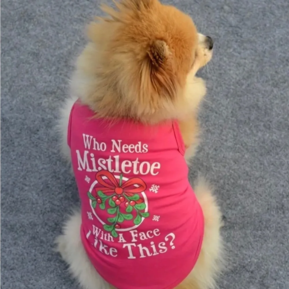 Who Needs Mistletoe With A Face Like This Pink Christmas Dog Shirt
